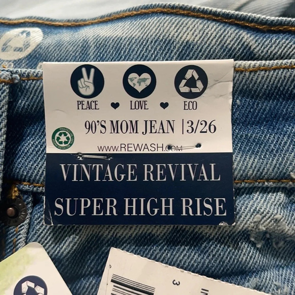 90’s Mom Jean 3/26 blue denim vintage revival super high rise size 3 / 26 - Picture 12 of 12